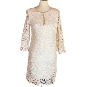 Boho Chic eyelet lace dress Cream Color Size Medium
